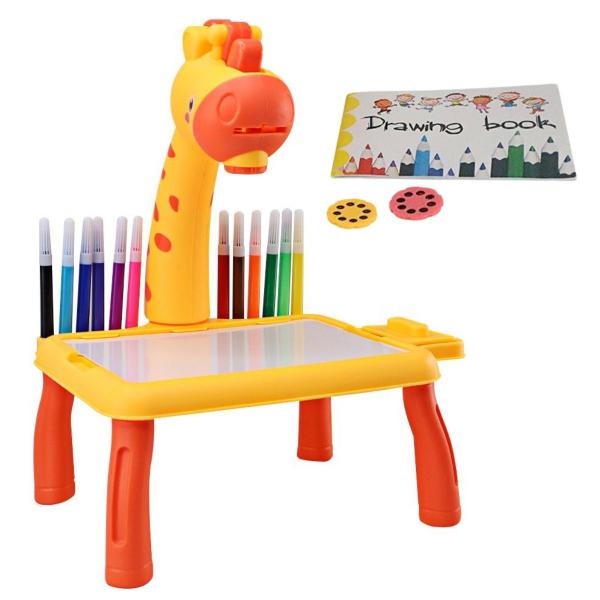 Imagem de Lousa Girafa Com Projetor Desenho Interativo Infantil Mesinha Mágica Mesa Girafinha de Brinquedo Criança Desenhar Pintar