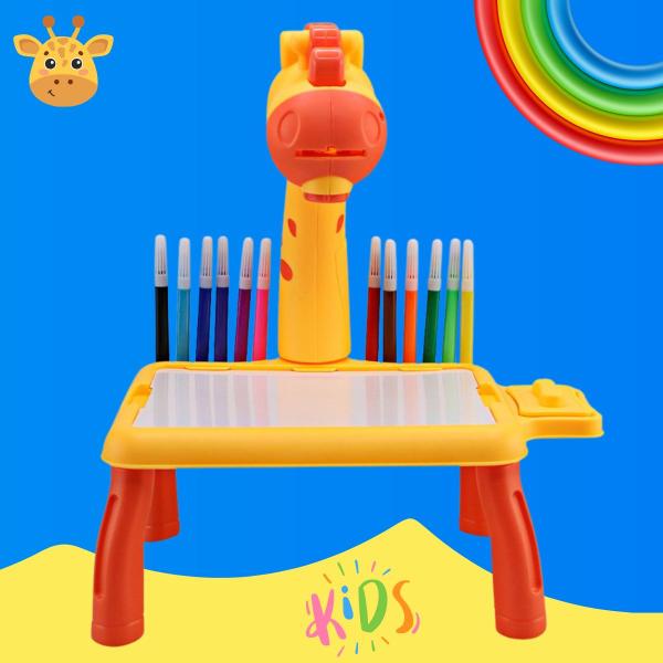 Imagem de Lousa Girafa Com Projetor Desenho Interativo Infantil Mesinha Mágica Mesa Girafinha de Brinquedo Criança Desenhar Pintar