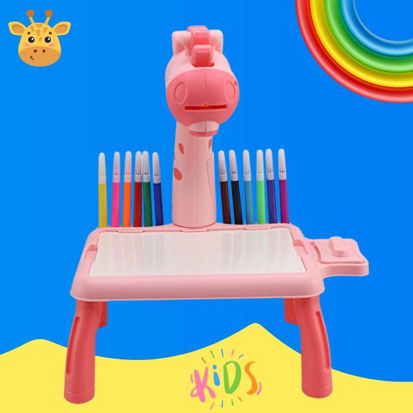 Imagem de Lousa Girafa Com Projetor Desenho Interativo Infantil Mesinha Mágica Mesa Girafinha de Brinquedo Criança Desenhar Pintar