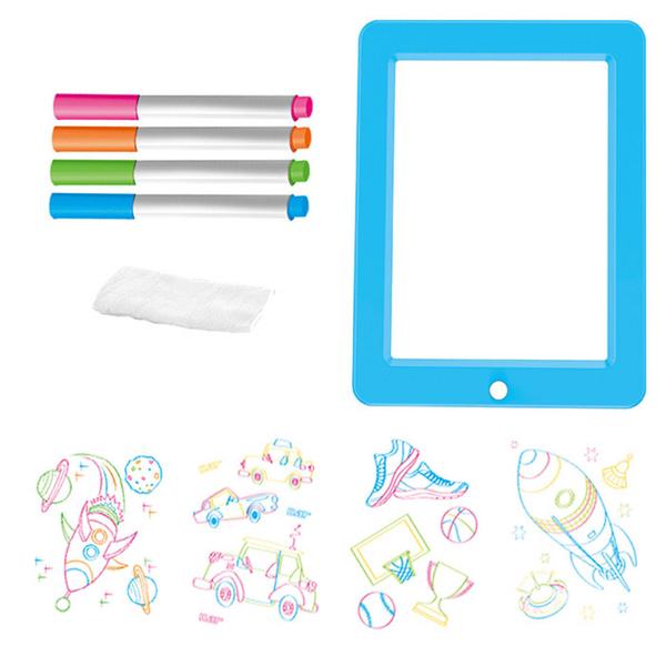 Imagem de Lousa Magica Com Led Tablet Magic Infantil Brinquedo De Desenhar Com Card E Canetinhas Coloridas original