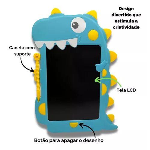 Imagem de Lousa Mágica Digital Dino Divertido Azul Infantil Tablet