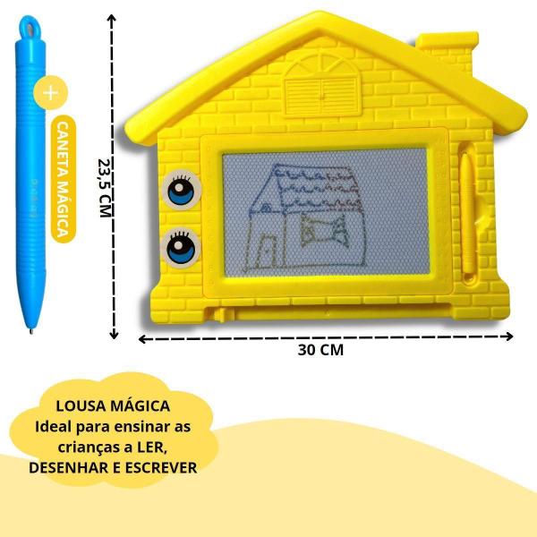 Imagem de Lousa Mágica Infantil Com Caneta Magnética 30Cm - Rosa