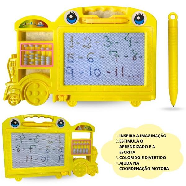 Imagem de Lousa Mágica Infantil Com Caneta Magnética 30cm Trenzinho