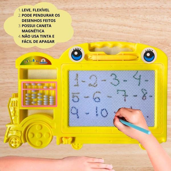 Imagem de Lousa Mágica Infantil Com Caneta Magnética 30cm Trenzinho