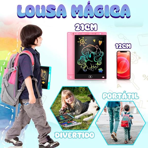 Imagem de Lousa Mágica Infantil Digital Colorida 8,5 Polegadas Tablet - Art Brink