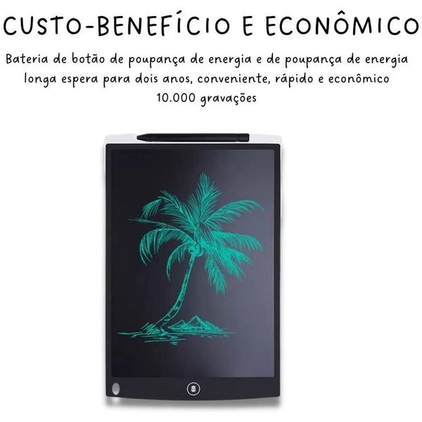 Imagem de Lousa Mágica Infantil Digital Tablet Escrita Colorida Para Desenho Criança LCD 12" (Preto)