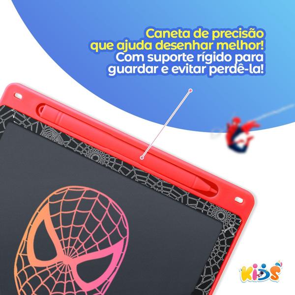 Imagem de Lousa Mágica Infantil homem aranha tablet LCD presente AK88