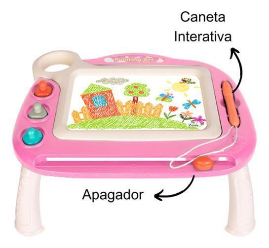 Imagem de Lousa Mágica Interativa Mesa Infantil Tablet Educativo Rosa