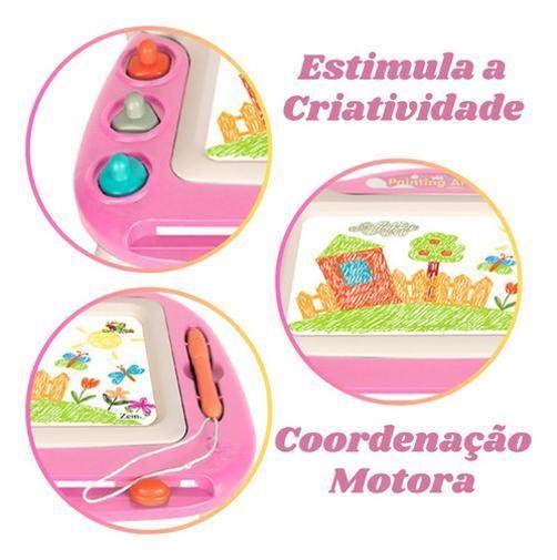 Imagem de Lousa Mágica Interativa Mesa Infantil Tablet Educativo Rosa