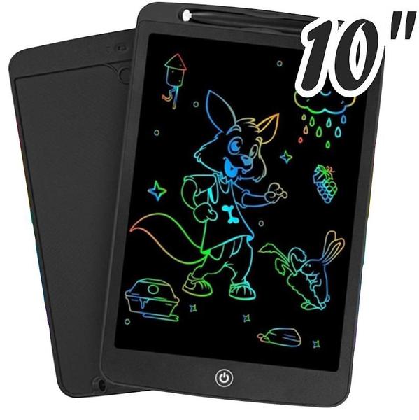 Imagem de Lousa Mágica Lcd Tablet Digital Escrita Colorida 10" PRETO - ROSA- AZUL - LARANJA