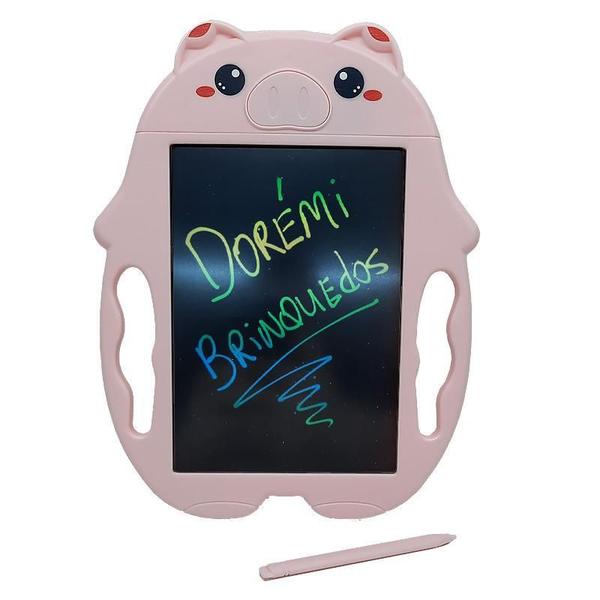 Imagem de Lousa Magica Tablet Escrever Ou Desenhar Color Porco Rosa