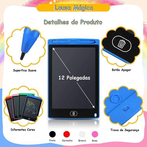 Imagem de Lousa Mágica Tablet Infantil Educativo Grande 12 Polegadas
