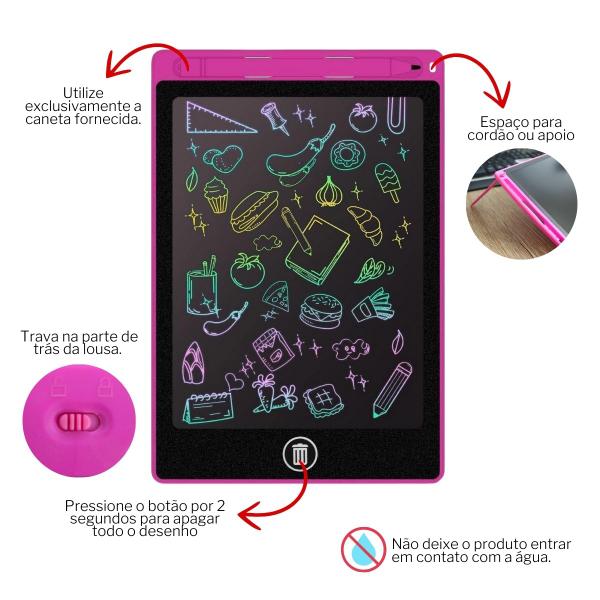 Imagem de Lousa Mágica Tablet Infantil Tela LCD 12'' Para Escrever e Desenhar