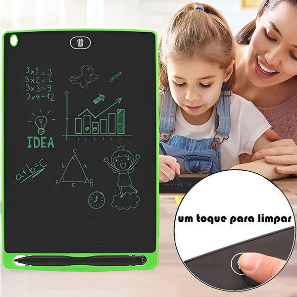 Imagem de Lousa Mágica Tablet LCD Verde de 12" Lousa Mágica com Botão de Apagar Desenhar e Anotar