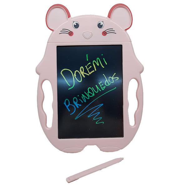 Imagem de Lousa Magica Tablet para Escrever ou Desenhar Color Rato Rosa LM0022 - Dorémi