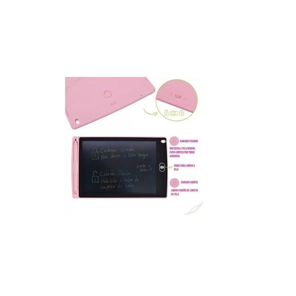 Imagem de Lousa Mágica Tela LCD 8,5 Polegada Portátil Tablet Infantil - Rosa