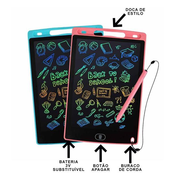 Imagem de Lousa Mágica Tela Lcd Tablet Infantil 12 polegadas  para Escrever e Desenhar