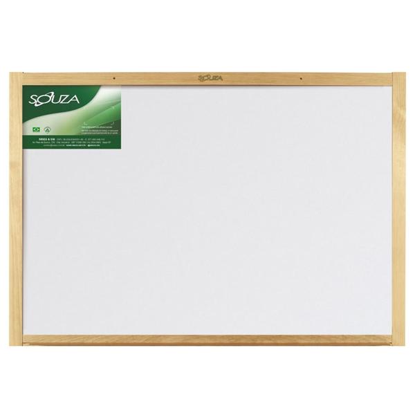 Imagem de Lousa Quadro Branco 50 X 40 Cm Mold. Madeira Souza + Apagador + 2 marcadores p/ quadro branco