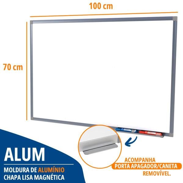 Imagem de Lousa Quadro Branco Magnético Alumínio 100x70cm + Caneta