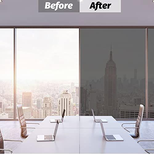 Imagem de love my lifePT Window Privacy Film See Out Not in, One Way Window Film Sun Blocking Anti UV Window Heat Insulation Film Auto-Adhesive Mirror Preto Window Tint for Home, Magic Black, 35,4 polegadas X 16,4 pés