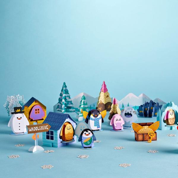 Imagem de Lovepop Pancake the Penguin's Christmas Adventure Advent Calendar - 25 Bolsas com 38 Esculturas Pop Up - Calendário do Advento de Férias para Crianças e Adultos