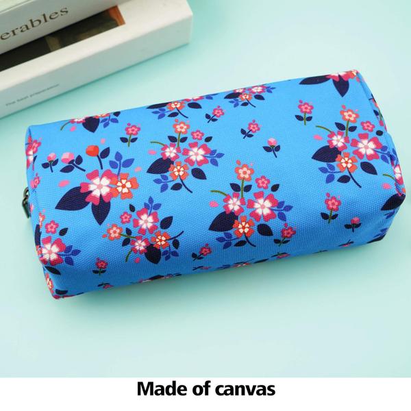 Imagem de LParkin Floral Zíper Bolsa Lápis Case Professor Presente Flor Lona Caneta Saco Gadget Caixa de Bolsa Caixa Estacionária Maquiagem Saco Cosmético