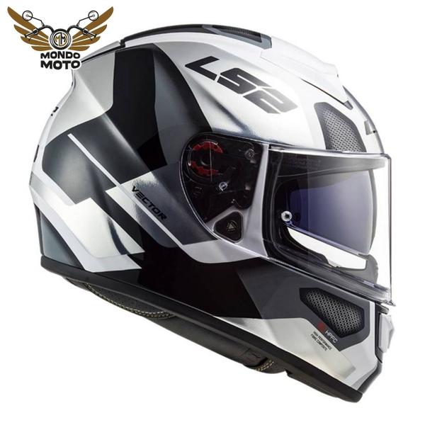 Imagem de Ls2 capacete vector evo ff397 automat branco/titanio  n60/l - masculino - feminino - óculos solar interno - tricomposto - motoqueiro - motociclista