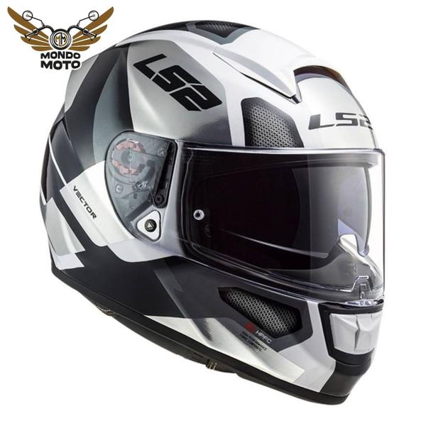 Imagem de Ls2 capacete vector evo ff397 automat branco/titanio  n60/l - masculino - feminino - óculos solar interno - tricomposto - motoqueiro - motociclista