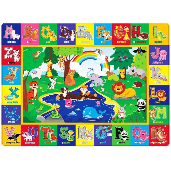 Imagem de LTKOUGFAM Baby Mat for Floor, Baby Kids Play Mat Rug, Playmat Baby Crawling Mat for Floor, Tummy Time Mat, Non-Toxic Non-Slip Foldable Kids Rugs for Playroom (59X39.4 INCH)