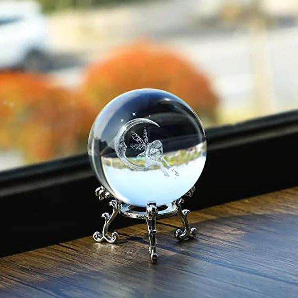 Imagem de Lua Menina Jóias De Cristal 3d Bola Decorativa Redonda Presente Do Feriado Ornamento De Mesa Para