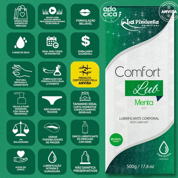 Imagem de LUBRIFICANTE COMFORT LUB 500g PARA SEXO ORAL VAGINAL E ANAL - LA PIMIENTA