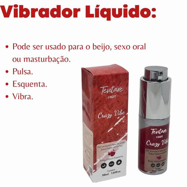 Imagem de Lubrificante Excitante Feminino Masculino Vibrador Líquido I Hot Crazy Vibe Tentare