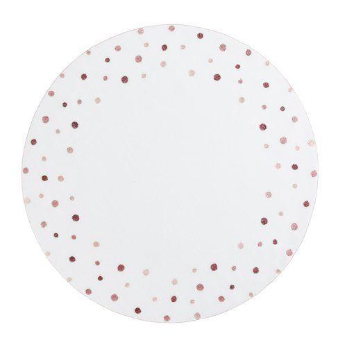 Imagem de Lugar Americano Bubbly Branco Com Bordado Rosa 40cm