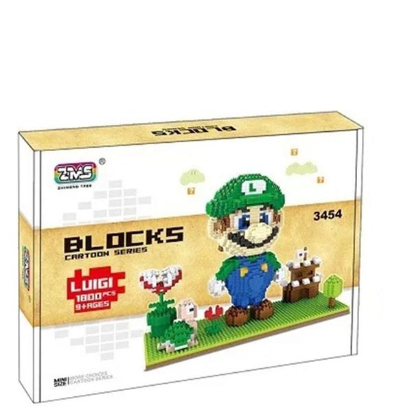 Luigi Bloco De Montar Super Mário Bros 1800 pçs Brinquedo - ZMS Imagem de Luigi Bloco De Montar Super Mário Bros 1800 pçs Brinquedo