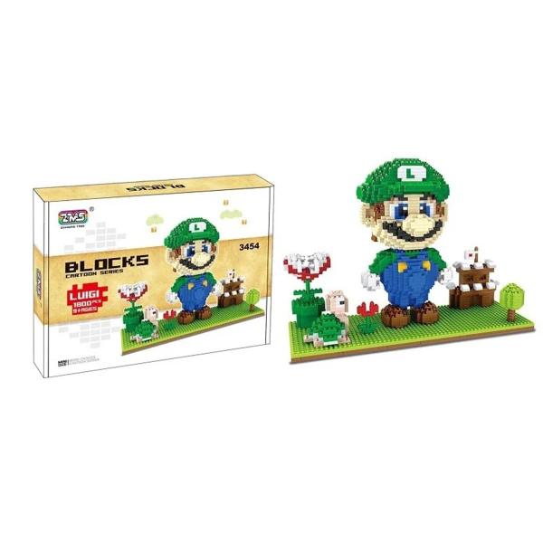Luigi Bloco De Montar Super Mário Bros 1800 pçs Brinquedo - ZMS Imagem de Luigi Bloco De Montar Super Mário Bros 1800 pçs Brinquedo