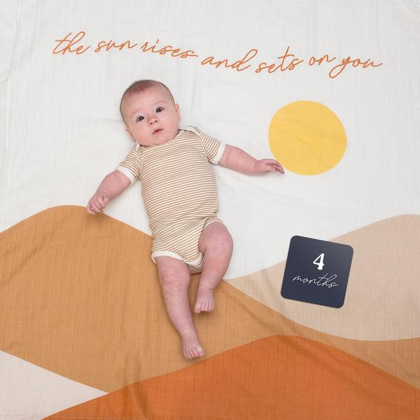 Imagem de Cobertor Milestone lulujo Baby's First Year com conjunto de cartões