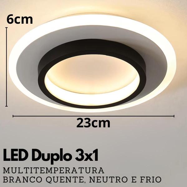 Imagem de Luminária 23X6Cm Arandela Lustre Plafon 24 Watts Led Duplo