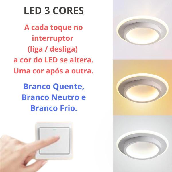 Imagem de Luminária 23X6Cm Arandela Lustre Plafon 24 Watts Led Duplo