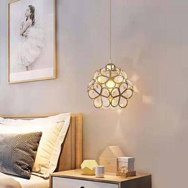 Imagem de Luminária 2X1 Lustre Pendente Plafon 146,5Cm Metal Dourado