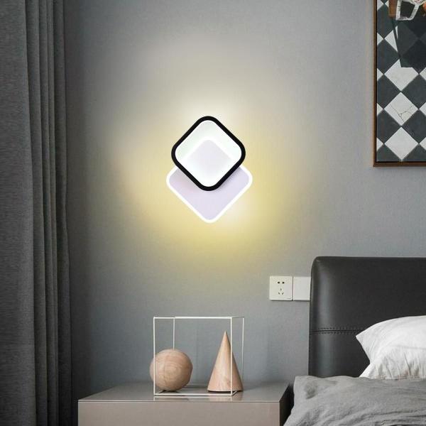 Imagem de Luminária 30cm 24W Duplo LED Arandela Lustre Plafon Parede Teto Gimpo KJGD-362-BRANCO-PRETO