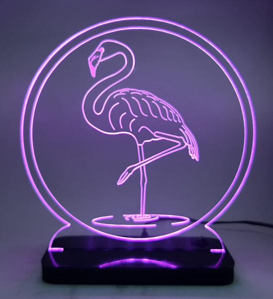 Imagem de Luminária Abajur Acrílico de Mesa Flamingo