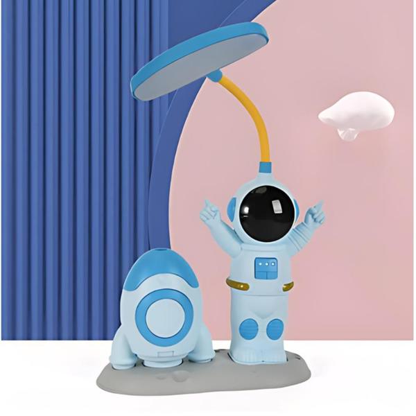 Imagem de Luminária Abajur Astronauta LED de Mesa Infantil / Ângulo Ajustável / Decoração / Inclui Cabo USB