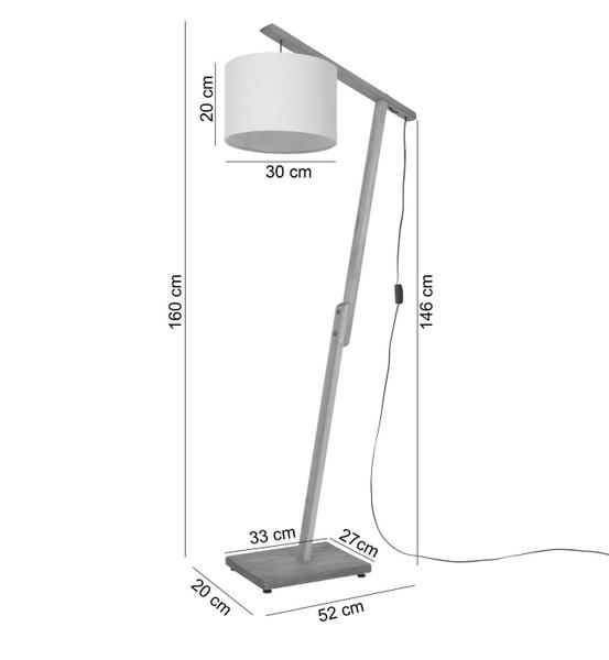 Imagem de Luminária Abajur Chão Pedestal Piso Coluna Cúpula Tecido