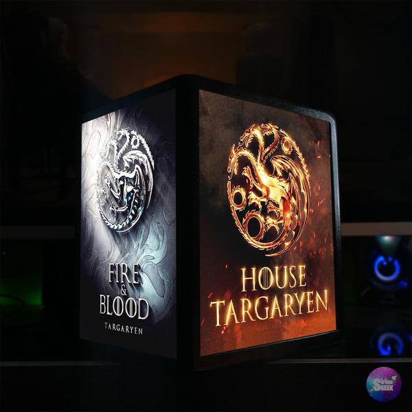 Imagem de Luminária Abajur Cubo House of the Dragon Targaryen Game of Thrones