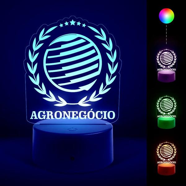 Luminária Abajur Cursos - Agronegócio RGB Controle + Toque - ShopC Imagem de Luminária Abajur Cursos - Agronegócio RGB Controle + Toque