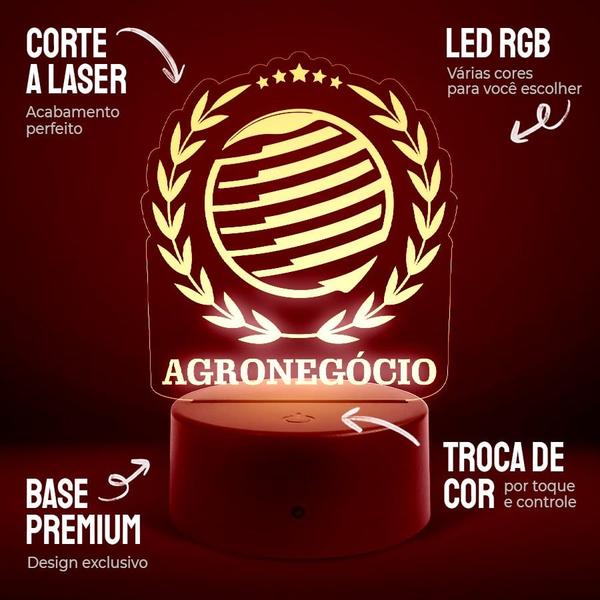 Luminária Abajur Cursos - Agronegócio RGB Controle + Toque - ShopC Imagem de Luminária Abajur Cursos - Agronegócio RGB Controle + Toque