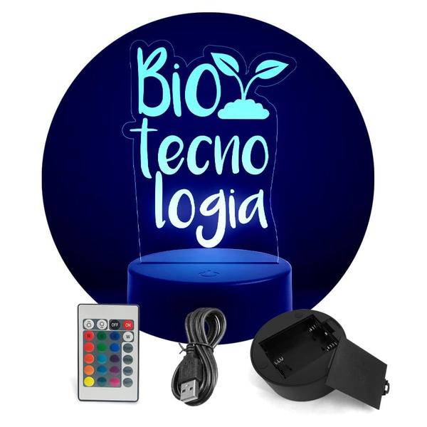 Luminária Abajur Cursos - Biotecnologia 2 RGB Controle+Toque - ShopC Imagem de Luminária Abajur Cursos - Biotecnologia 2 RGB Controle+Toque