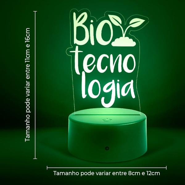 Luminária Abajur Cursos - Biotecnologia 2 RGB Controle+Toque - ShopC Imagem de Luminária Abajur Cursos - Biotecnologia 2 RGB Controle+Toque