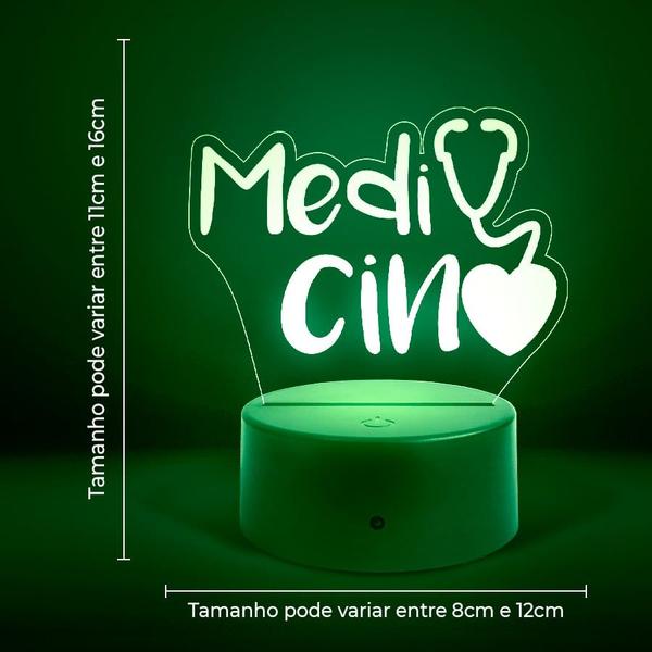 Luminária Abajur Cursos - Medicina v2 RGB Controle + Toque - ShopC Imagem de Luminária Abajur Cursos - Medicina v2 RGB Controle + Toque