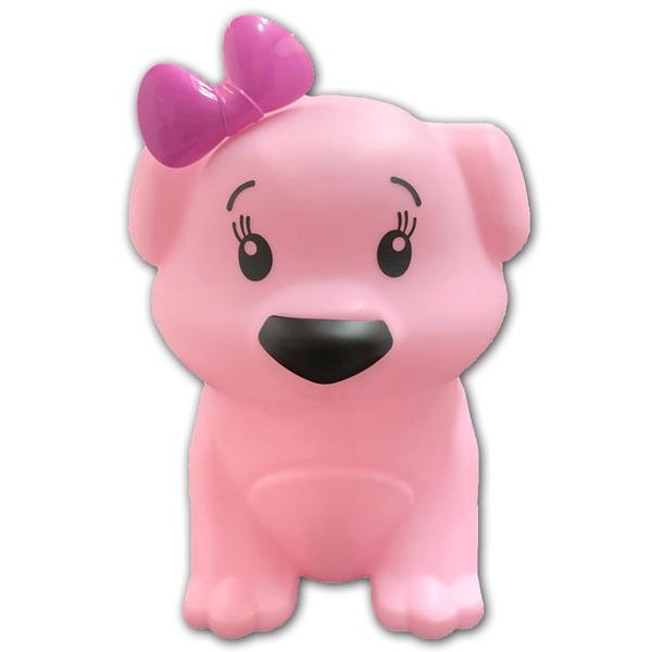 Imagem de Luminária Abajur de mesa Cachorrinha Rosa Grande Fofa Menina